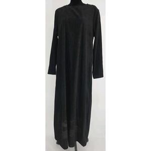 Vintage Womens Black Velvet Maxi Dress Sz L Witchy Whimsigoth Gothic 90s Grunge